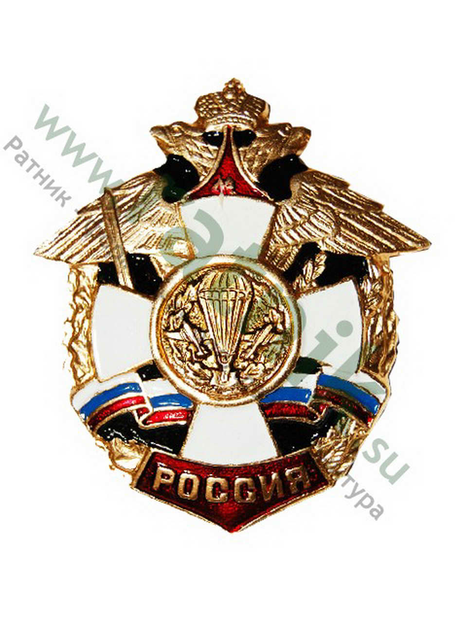 Значок (белый крест на венке,орел) Россия ВДВ