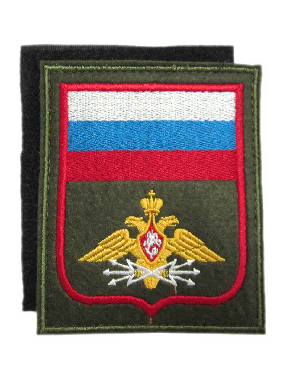 Шеврон выш.нарук. устав. прямоугольный Войска связи н/о,олива, на липучке