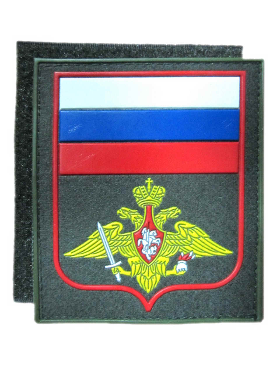 Шеврон нарукавный (300пр.) прямоугольный Сухопутные войска, оливк., пласт., на липучке
