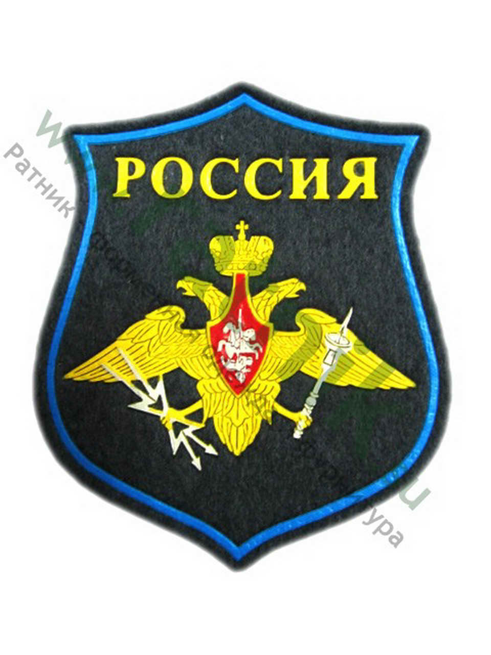 Шеврон нарукавный Космические войска, серый, пласт.