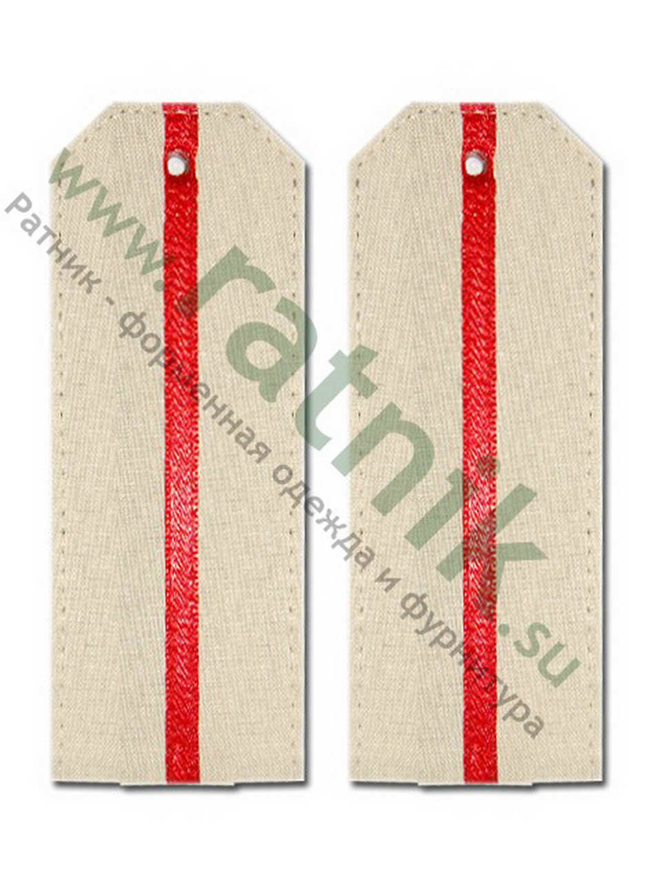 Погоны из рубаш.тк. кремовые 1 красн.пр