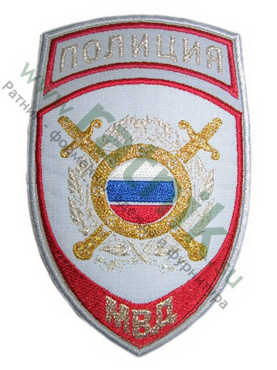 Шеврон вышитый нарукавный нового образца Полиция ПООП (голубой), металлонить