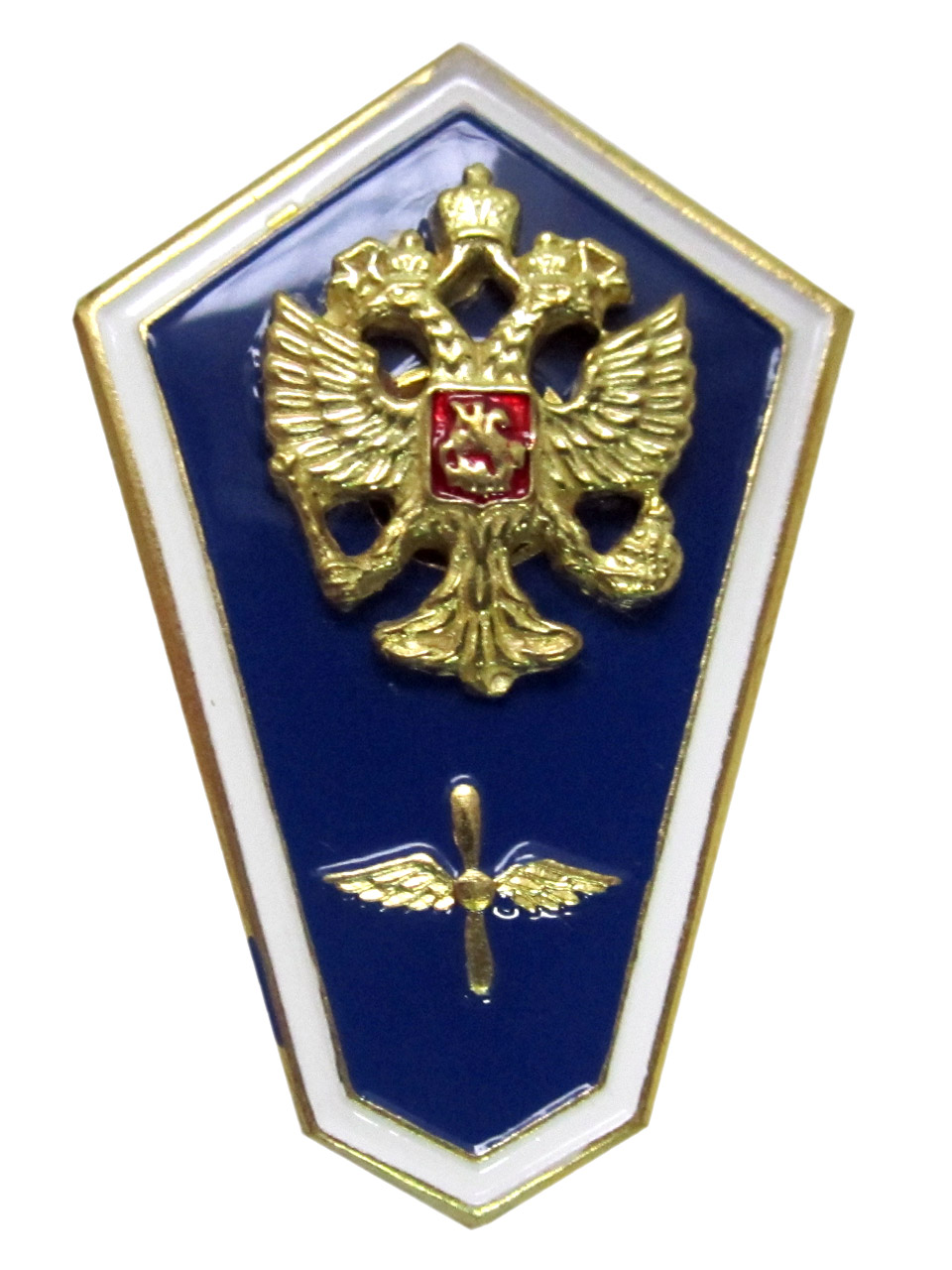 Ромб Среднее авиационно-техническое образование (латунь),холодная эмаль,с накладным орлом